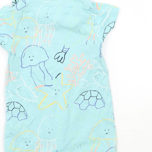 Marks and Spencer Baby Blue Geometric  Babygrow One-Piece Size 0-3 Months
