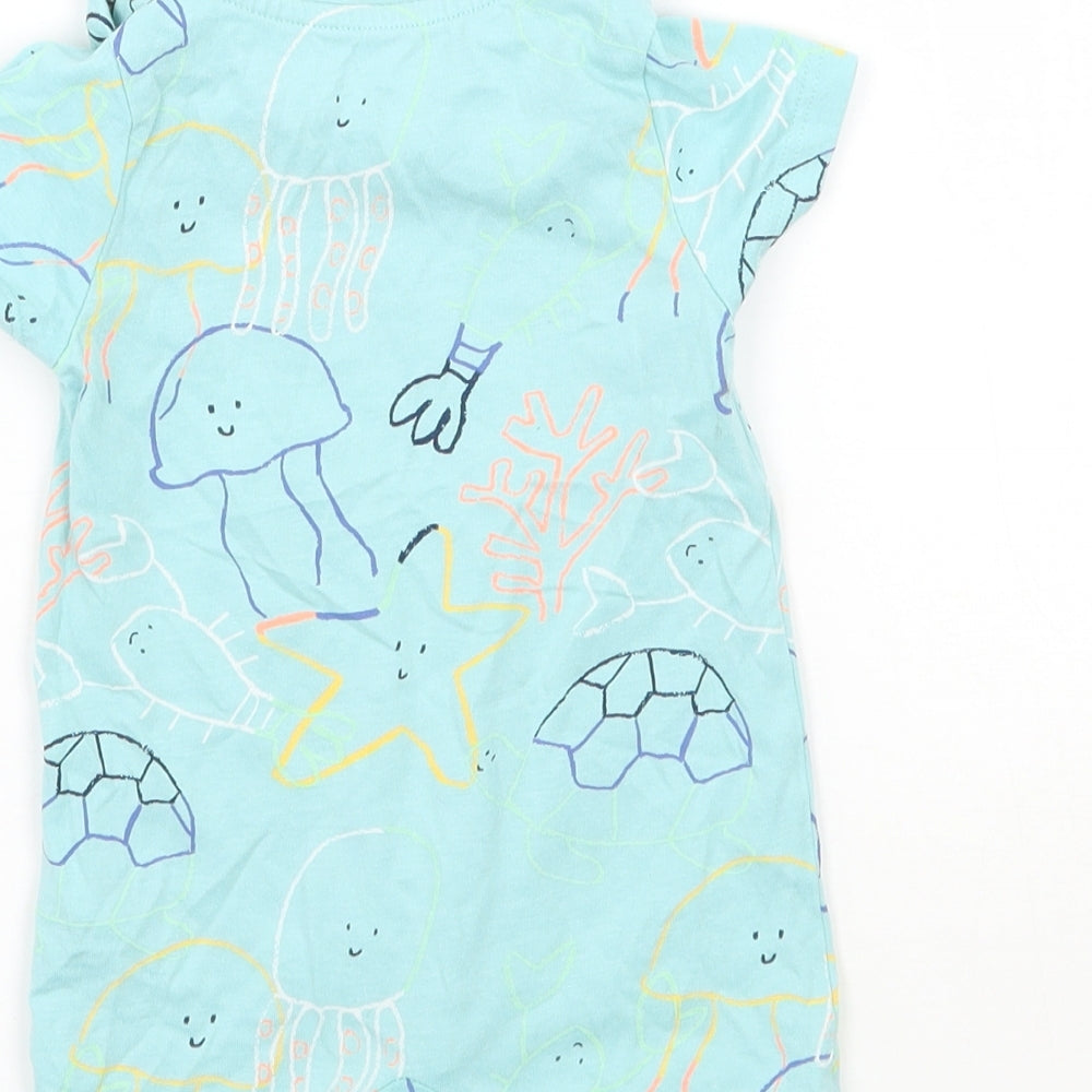 Marks and Spencer Baby Blue Geometric  Babygrow One-Piece Size 0-3 Months