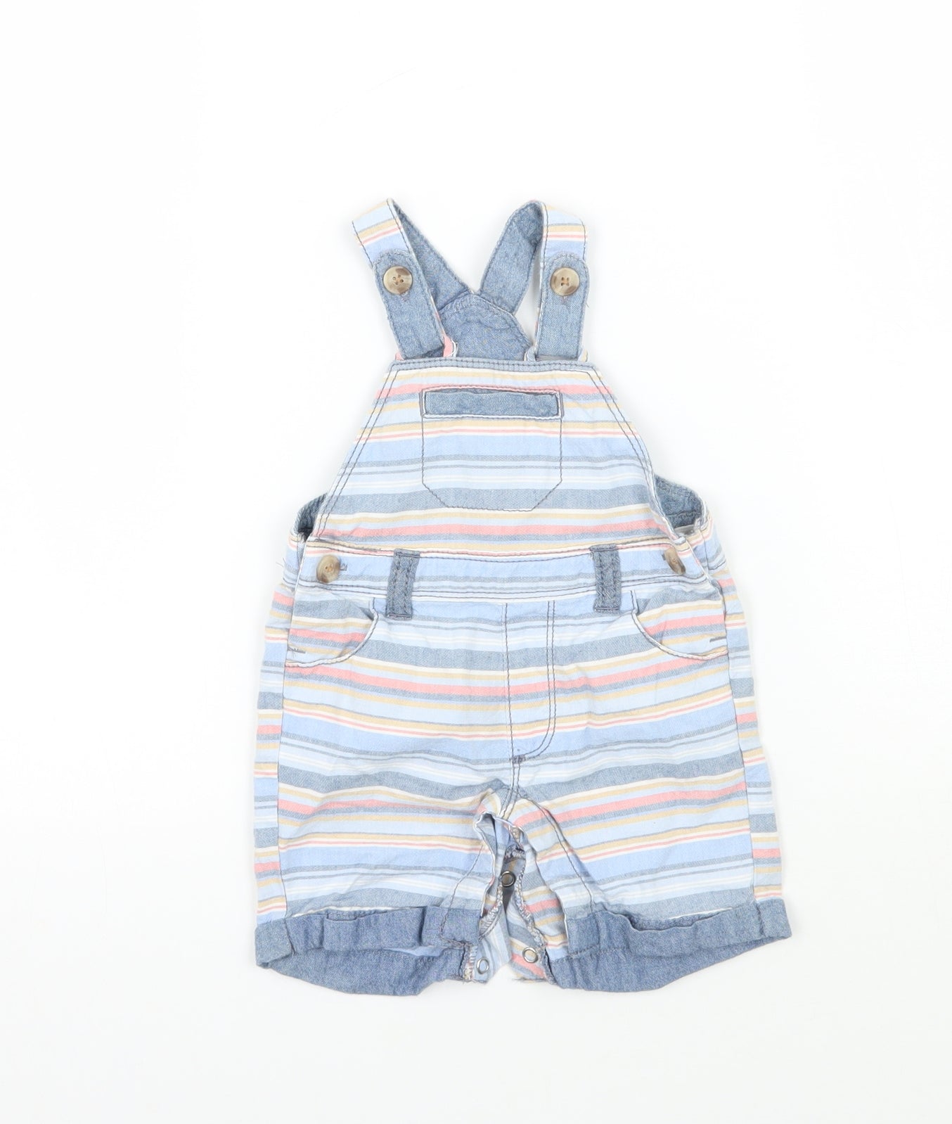 Matalan Baby Blue Striped  Dungaree One-Piece Size 0-3 Months