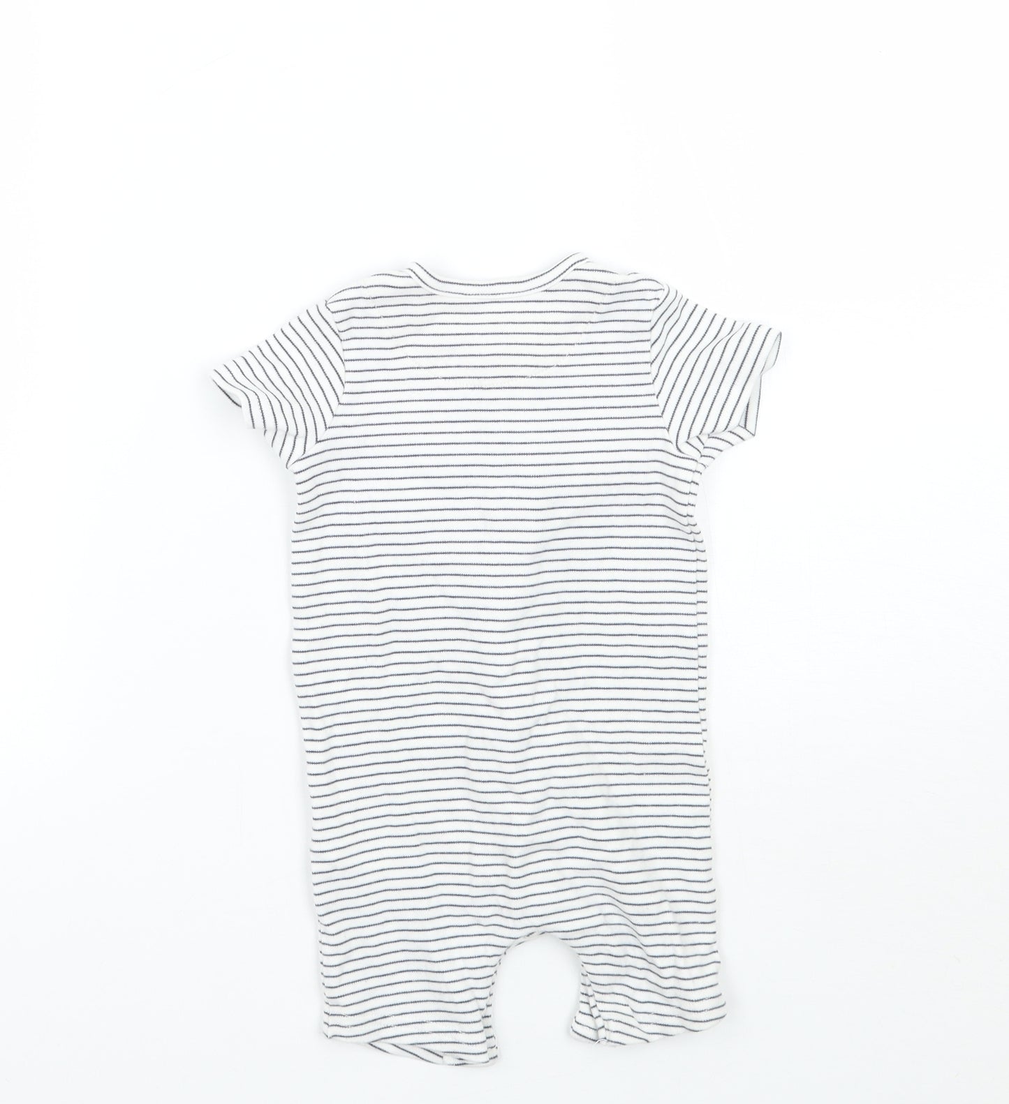Mammass Baby White Striped  Babygrow One-Piece Size 6-9 Months