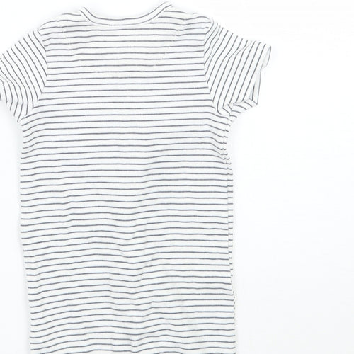 Mammass Baby White Striped  Babygrow One-Piece Size 6-9 Months