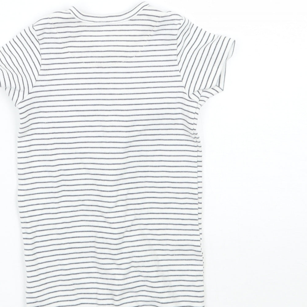 Mammass Baby White Striped  Babygrow One-Piece Size 6-9 Months