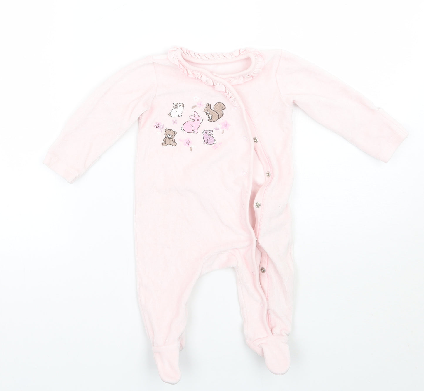 Little Nutmeg Girls Pink Floral  Babygrow One-Piece Size 3-6 Months