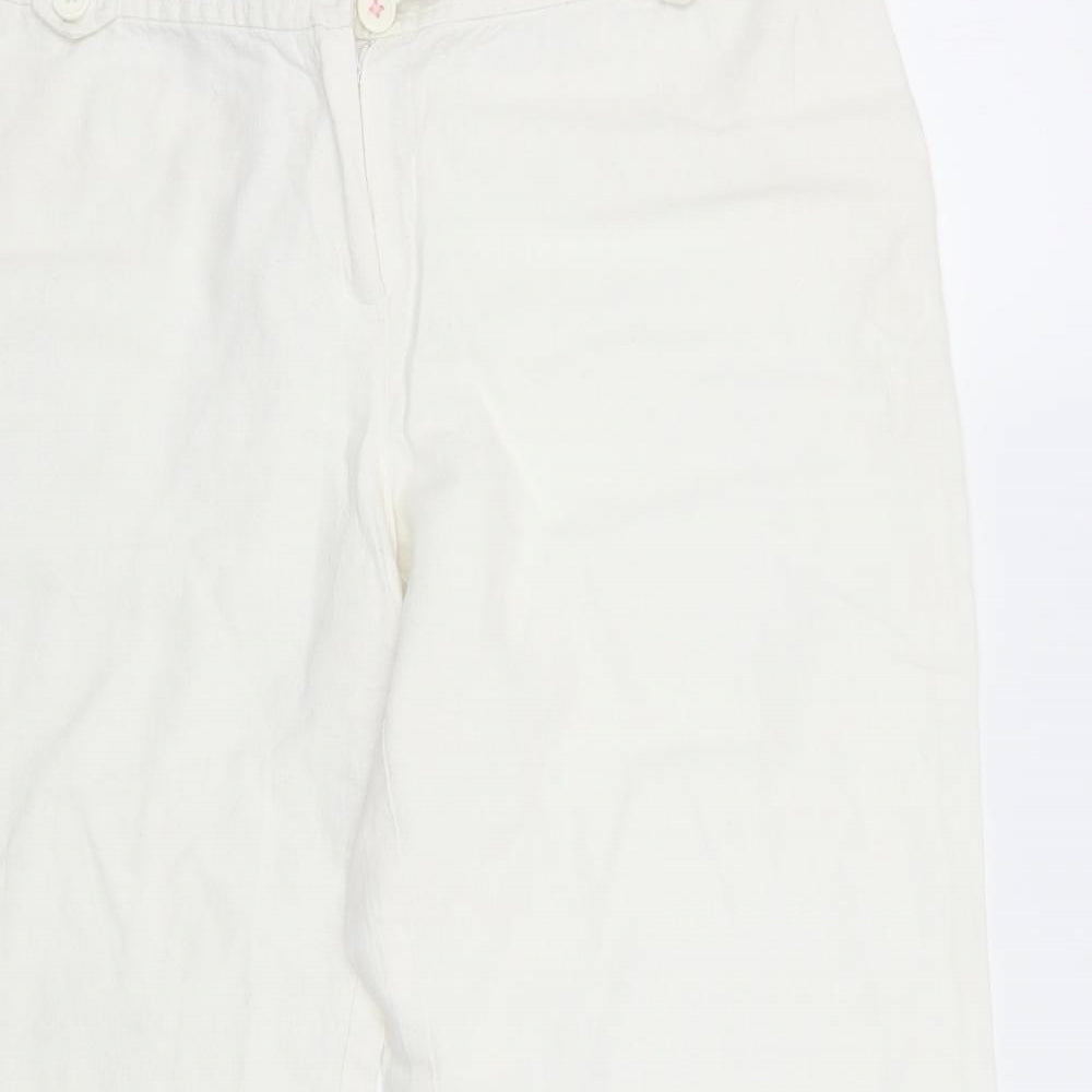 Matalan Womens White   Cropped Trousers Size 14 L26 in