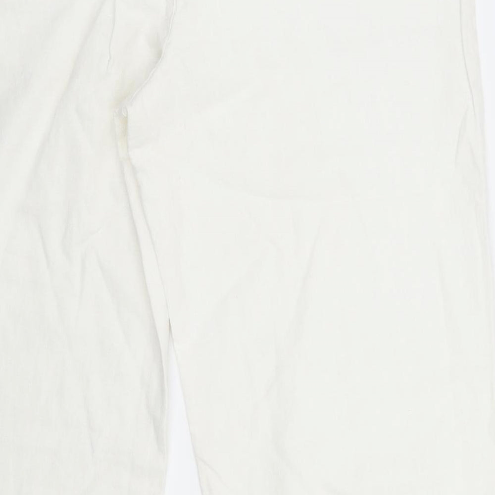 Matalan Womens White   Cropped Trousers Size 14 L26 in