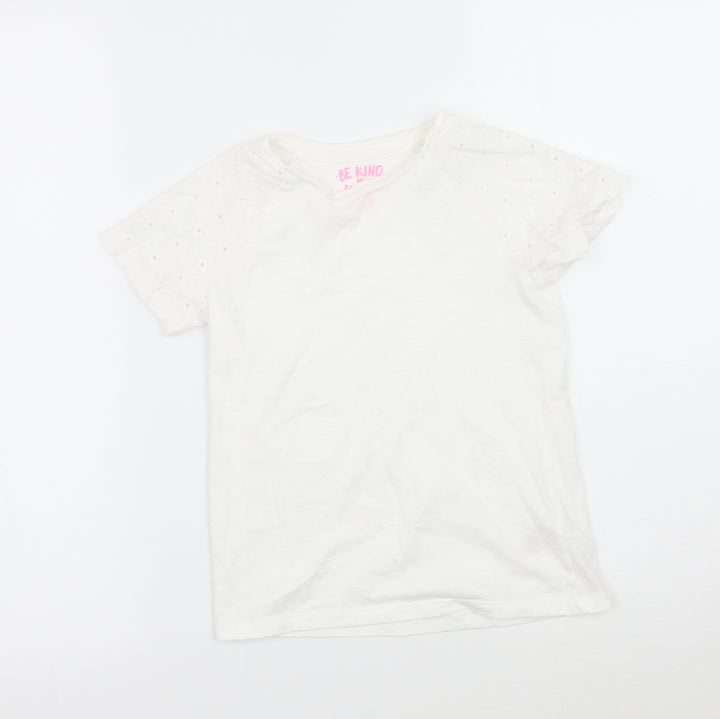 F&F Girls White   Basic T-Shirt Size 6 Years