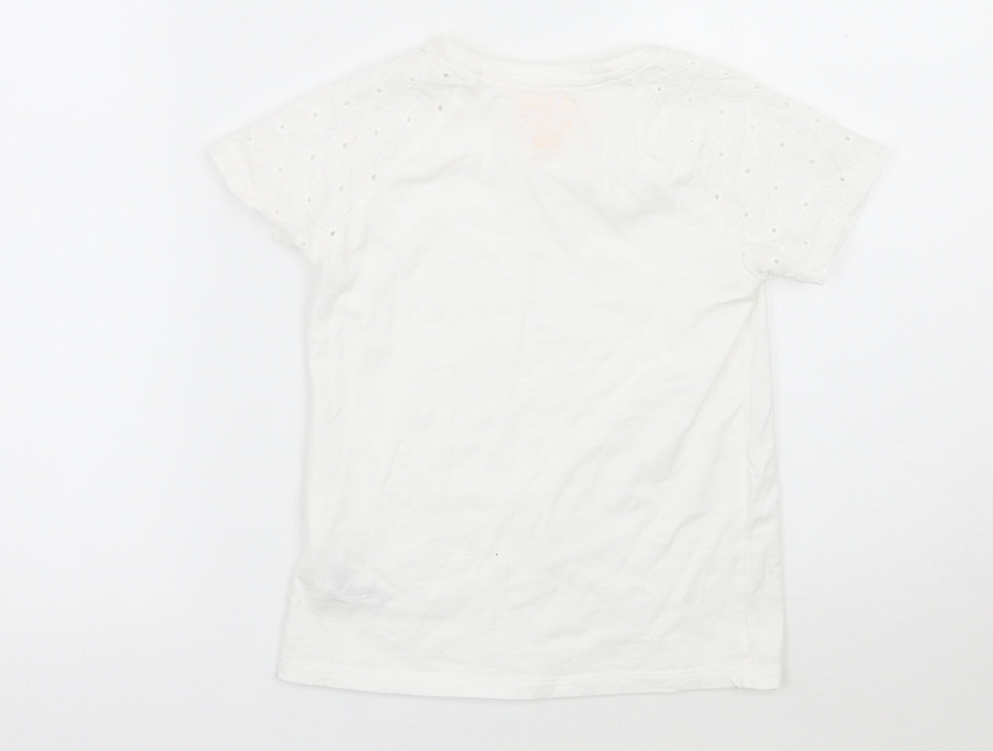 F&F Girls White   Basic T-Shirt Size 6 Years