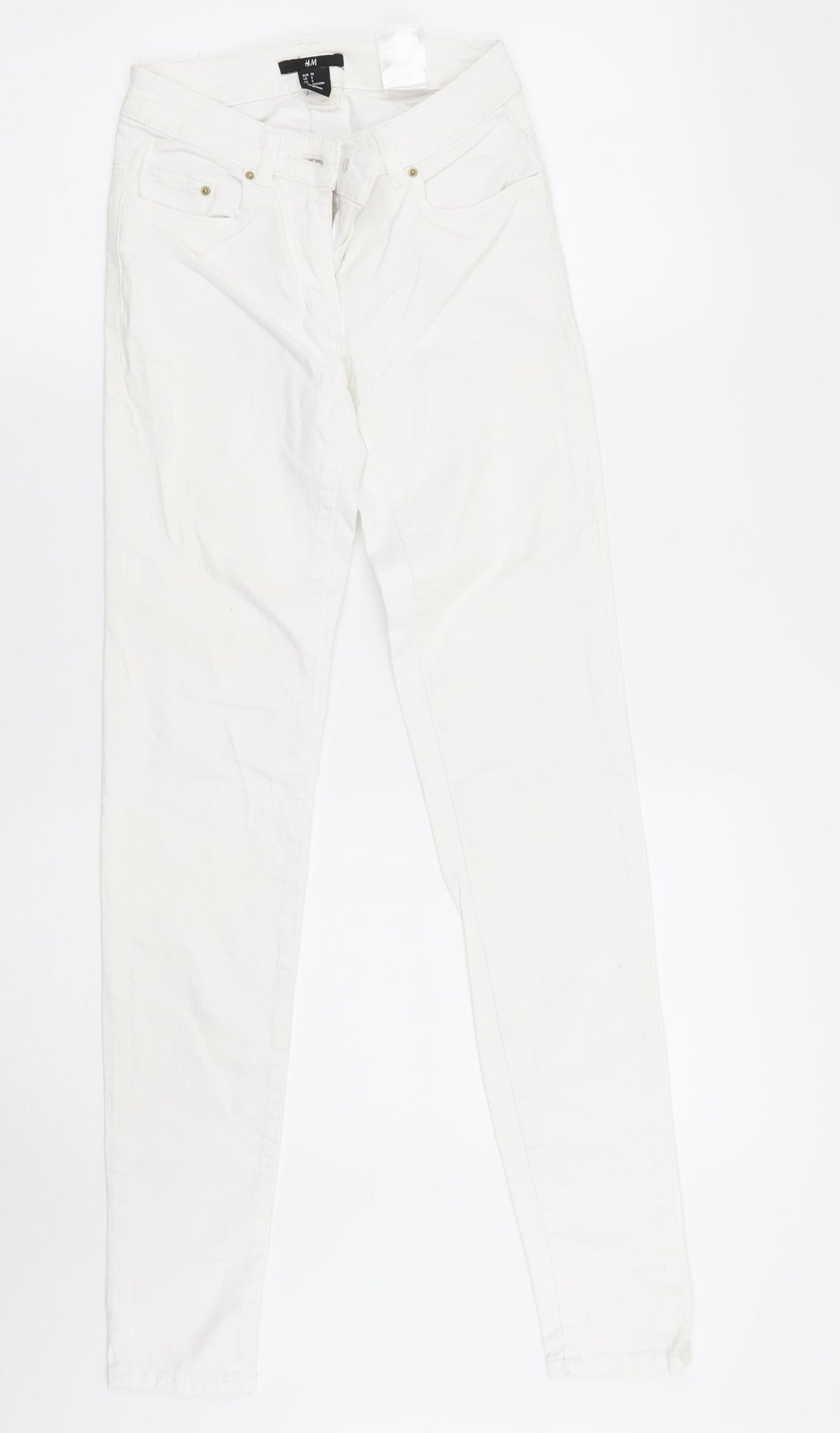 H&M Womens White   Skinny Jeans Size 2XS L30 in