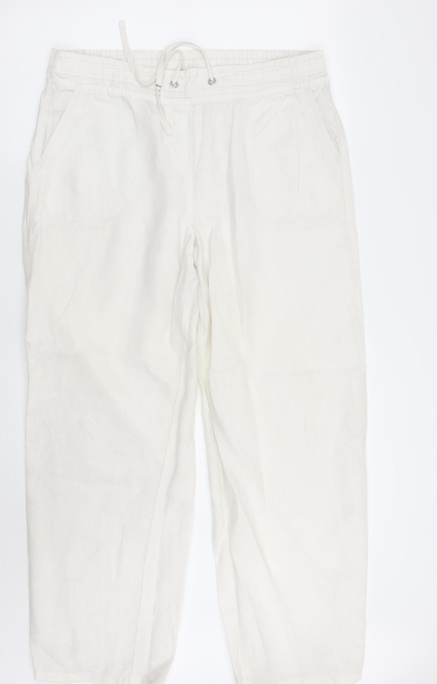 Marks and Spencer Womens White   Trousers  Size 16 L28 in