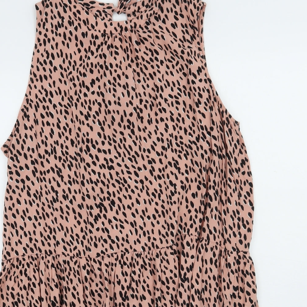 Newlook Womens Pink Animal Print  A-Line  Size 18