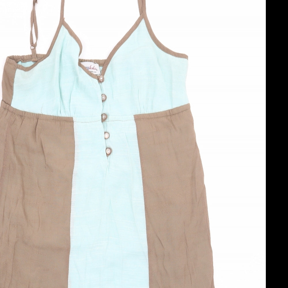 miss lulu Womens Blue  Rayon A-Line  Size M