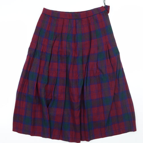 Murray Brothers Womens Red Check  A-Line Skirt Size 16
