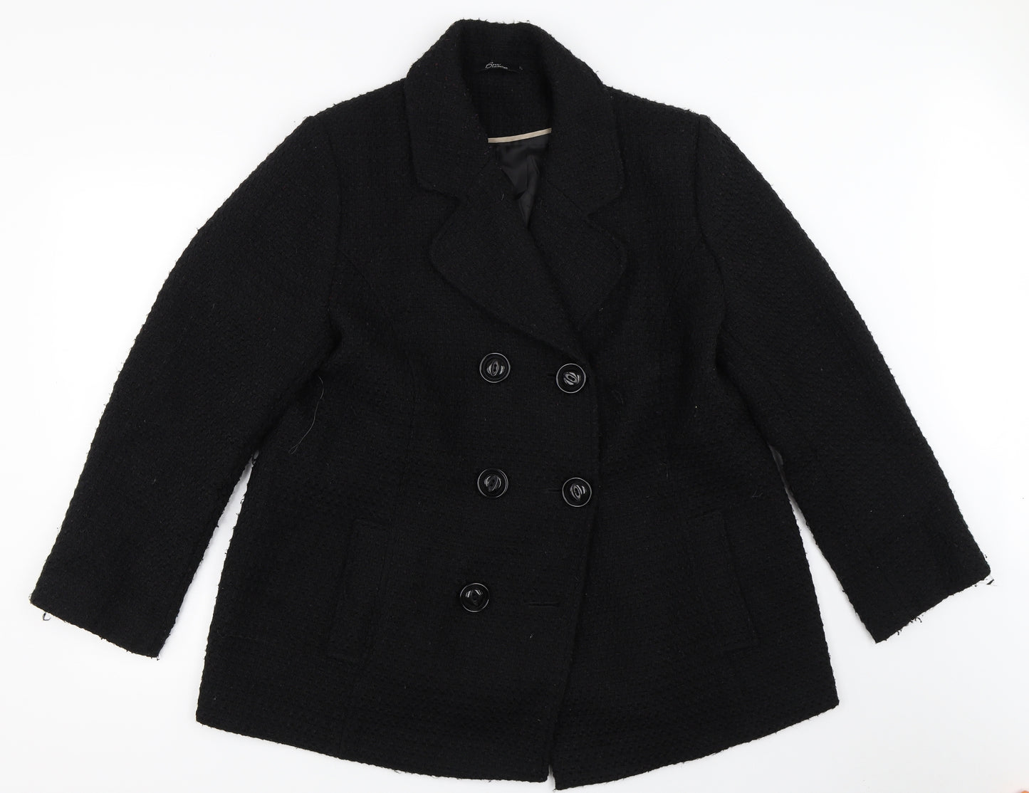 BM Womens Black   Pea Coat Coat Size 18