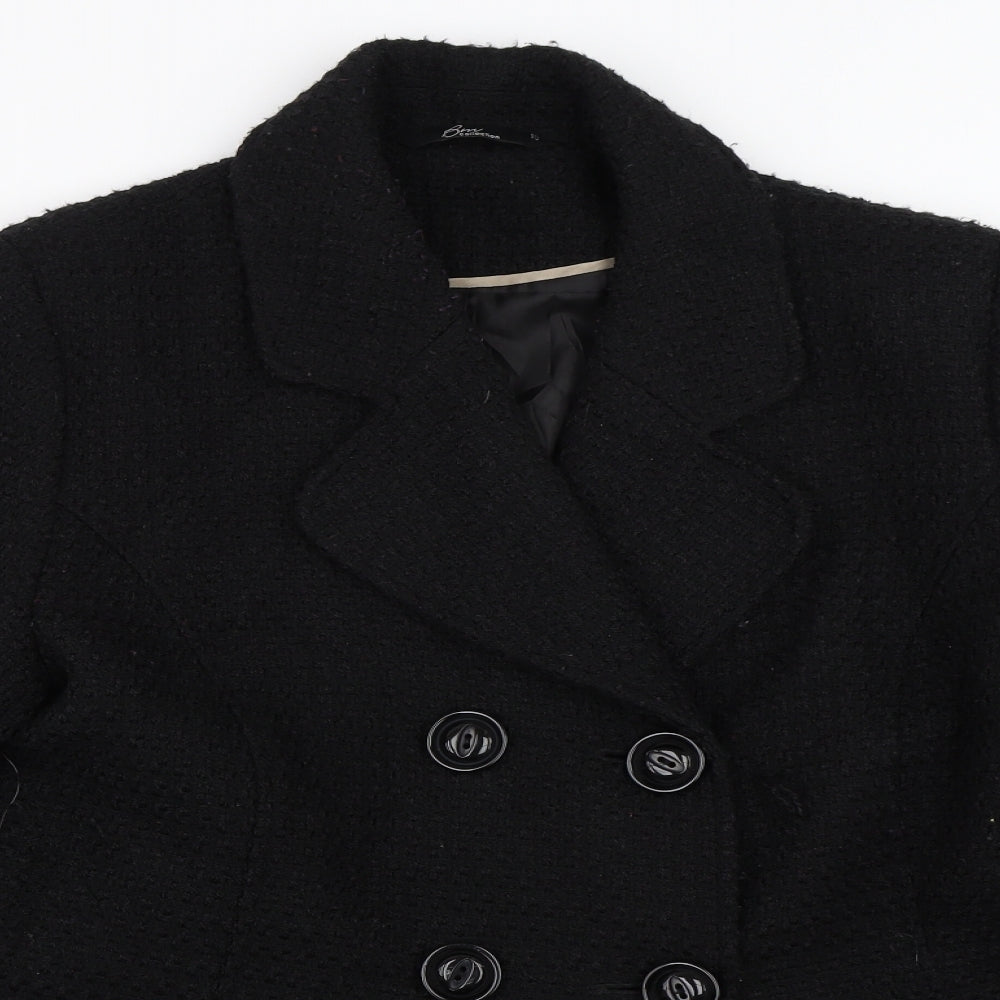 BM Womens Black   Pea Coat Coat Size 18