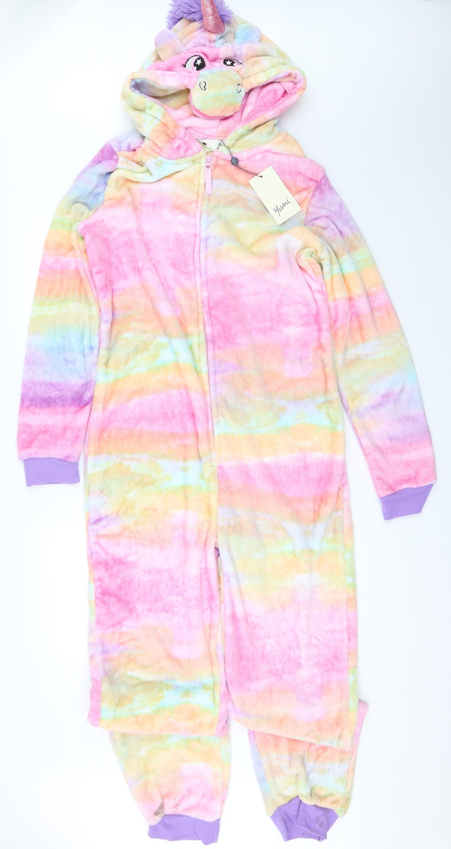 Yumi Womens Pink Solid  Top One Piece Size L  - Unicorn Onesie