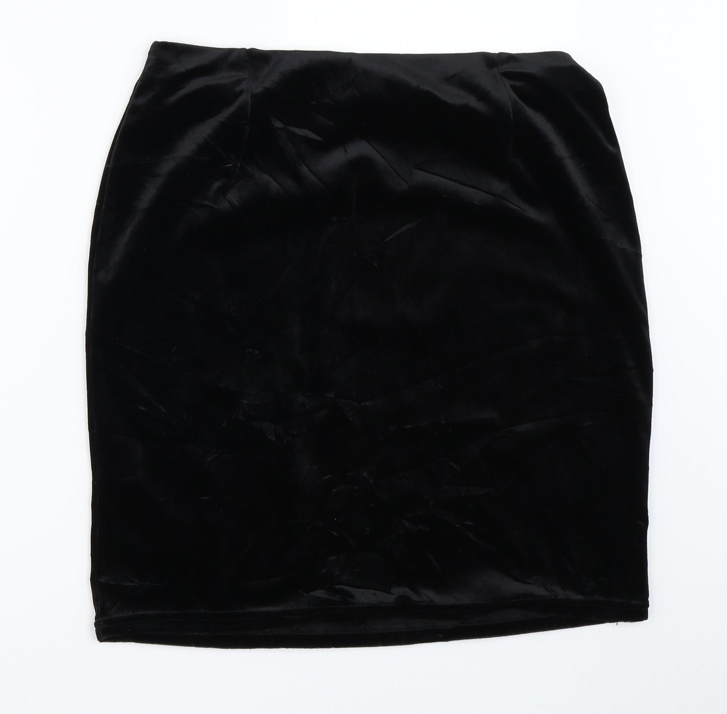 Anna Morelle Womens Black  Velour Straight & Pencil Skirt Size 16