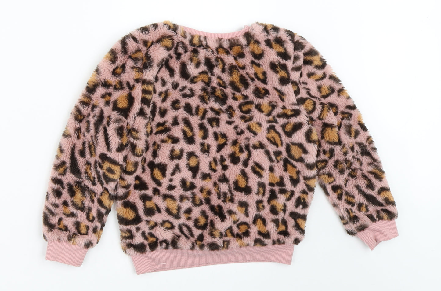 George Girls Pink Animal Print  Pullover Sweatshirt Size 4-5 Years