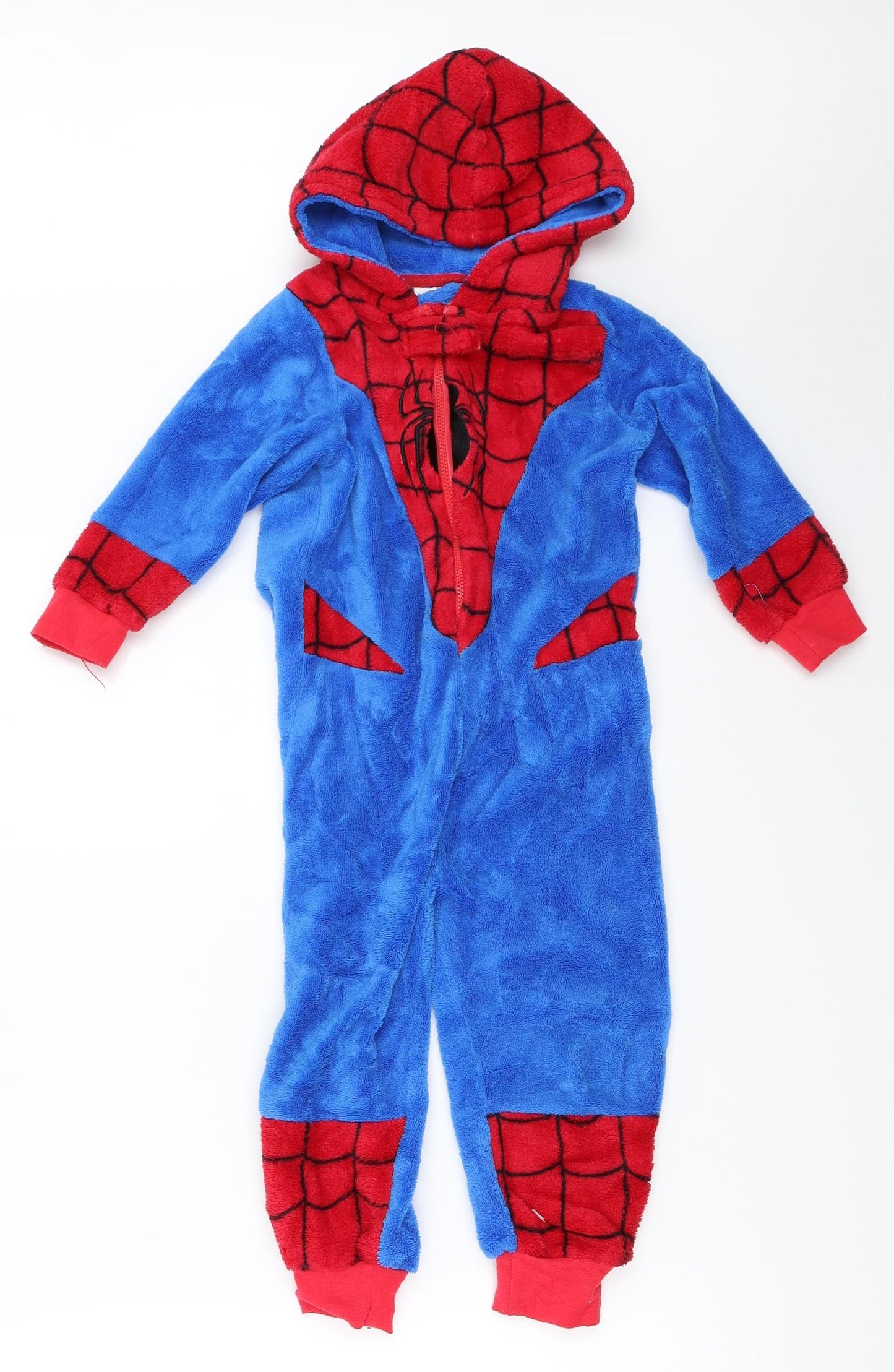 Marvel Boys Blue Solid   One Piece Size 3-4 Years  - spiderman onesie
