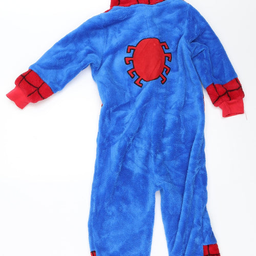 Marvel Boys Blue Solid   One Piece Size 3-4 Years  - spiderman onesie