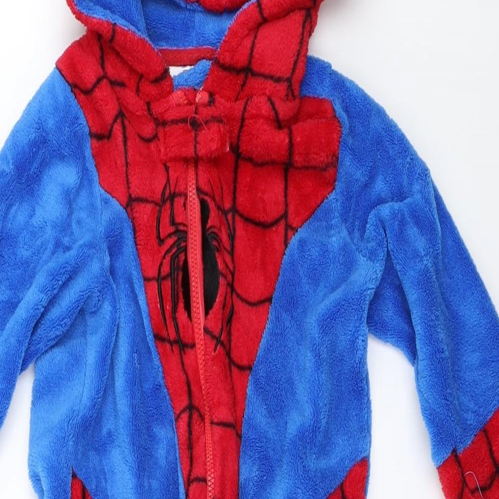 Marvel Boys Blue Solid   One Piece Size 3-4 Years  - spiderman onesie