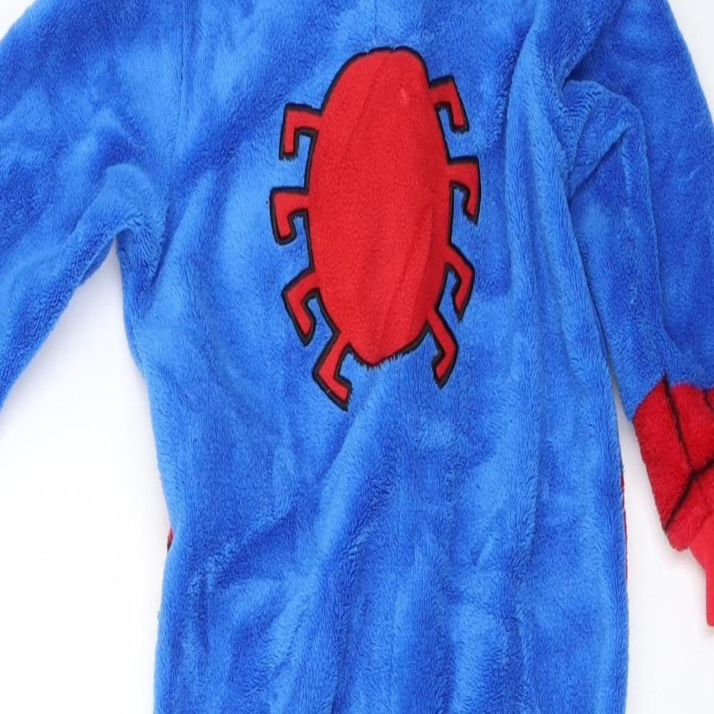 Marvel Boys Blue Solid   One Piece Size 3-4 Years  - spiderman onesie