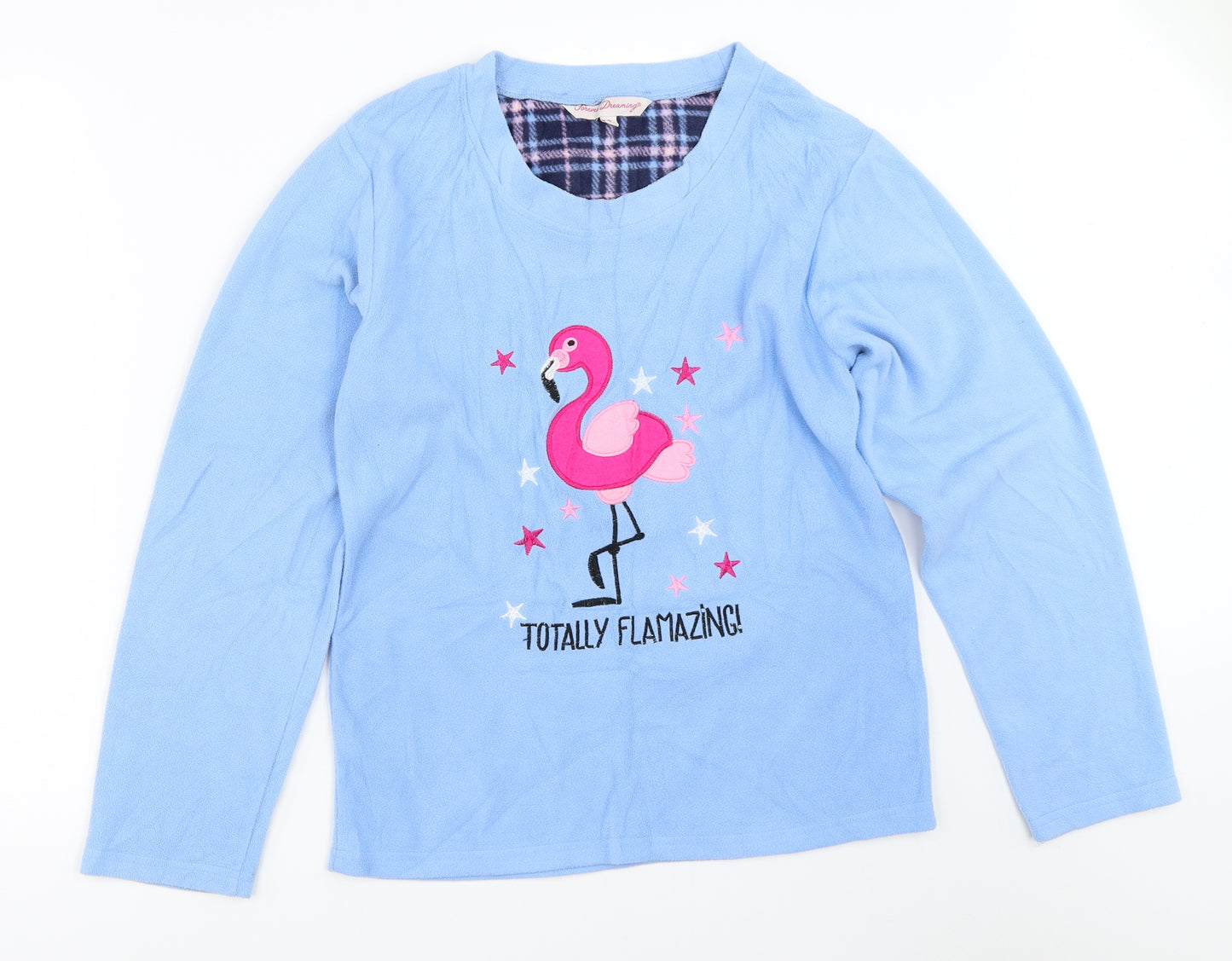 Forever Dreaming Womens Blue Solid  Top Pyjama Top Size S
