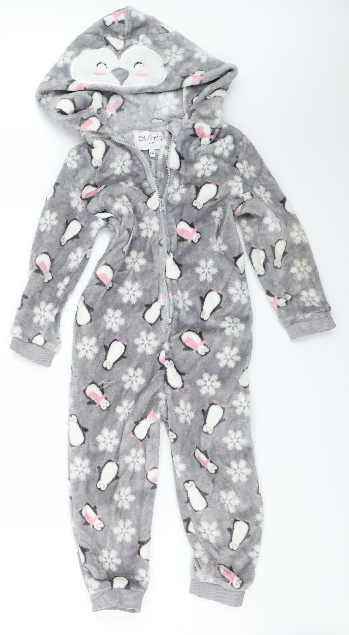Outfit Kids Girls Grey Solid  Top One Piece Size 4-5 Years