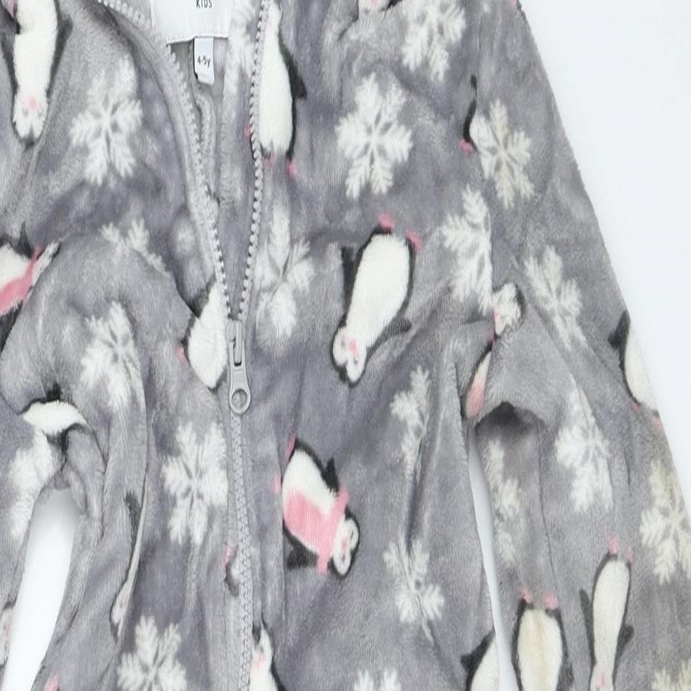 Outfit Kids Girls Grey Solid  Top One Piece Size 4-5 Years