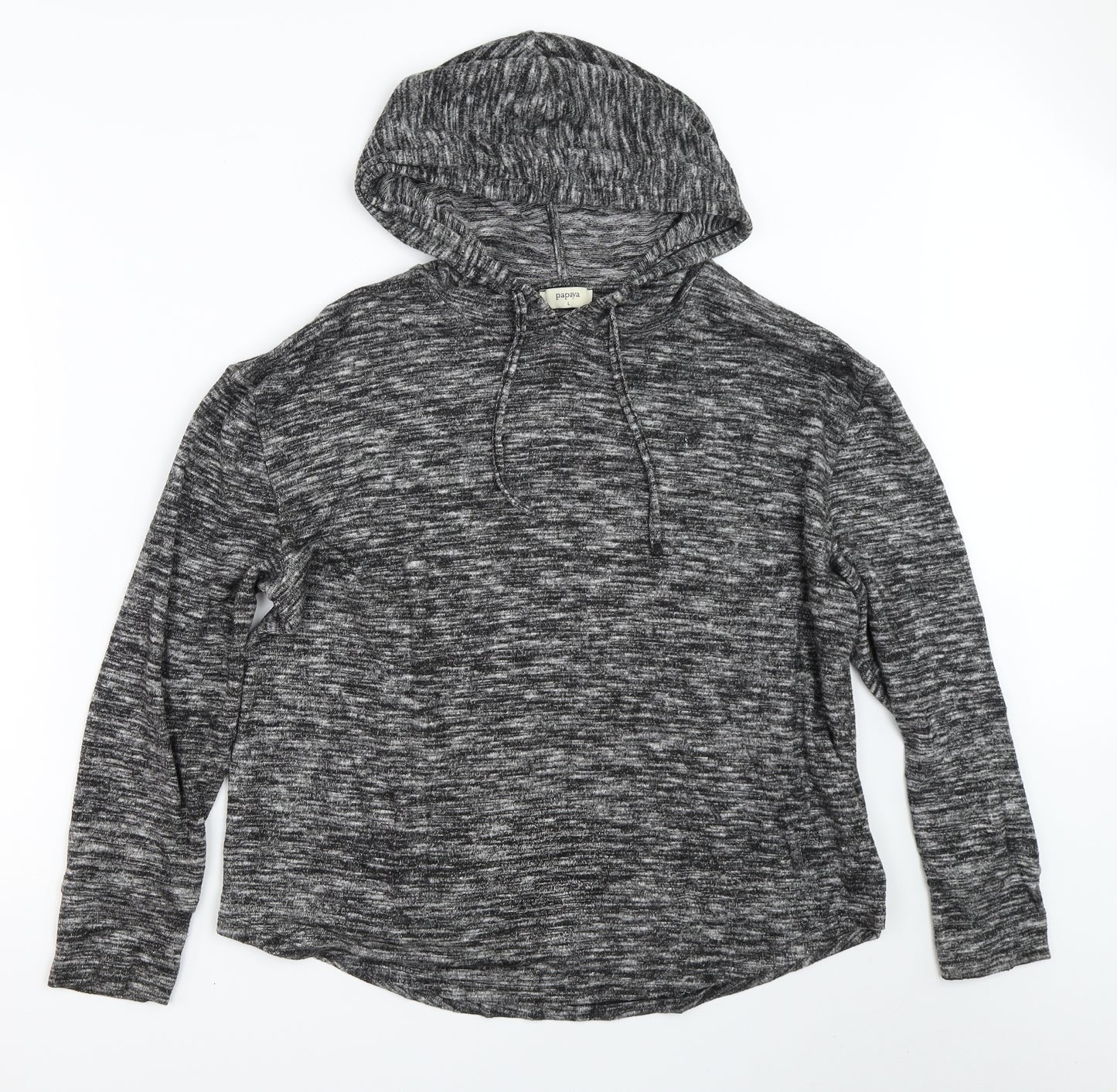 Papaya Womens Grey   Pullover Hoodie Size L
