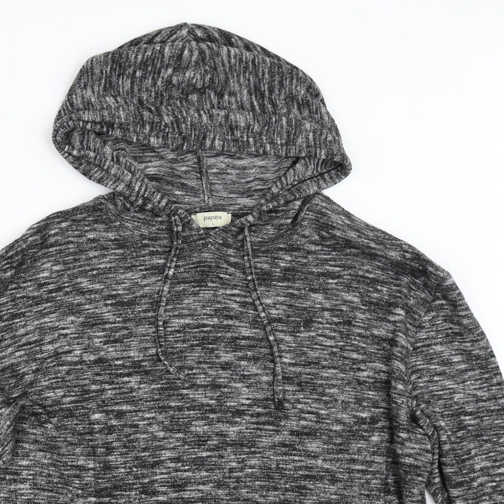 Papaya Womens Grey   Pullover Hoodie Size L