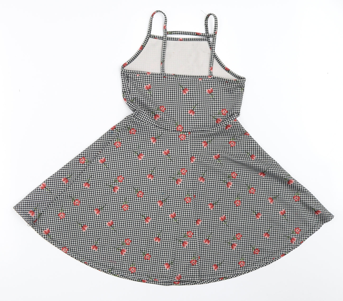 Primark Girls Black Houndstooth  Fit & Flare  Size 8-9 Years