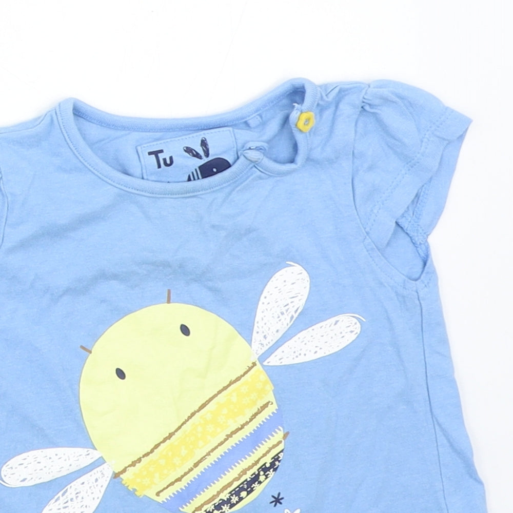 TU Girls Blue   Basic T-Shirt Size 12-18 Months