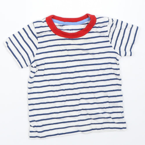 George Boys White Striped  Basic T-Shirt Size 3-6 Months