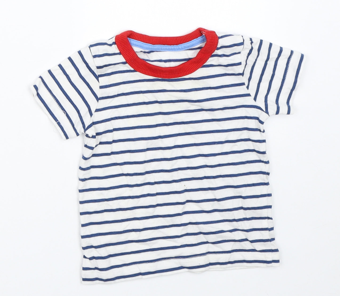 George Boys White Striped  Basic T-Shirt Size 3-6 Months