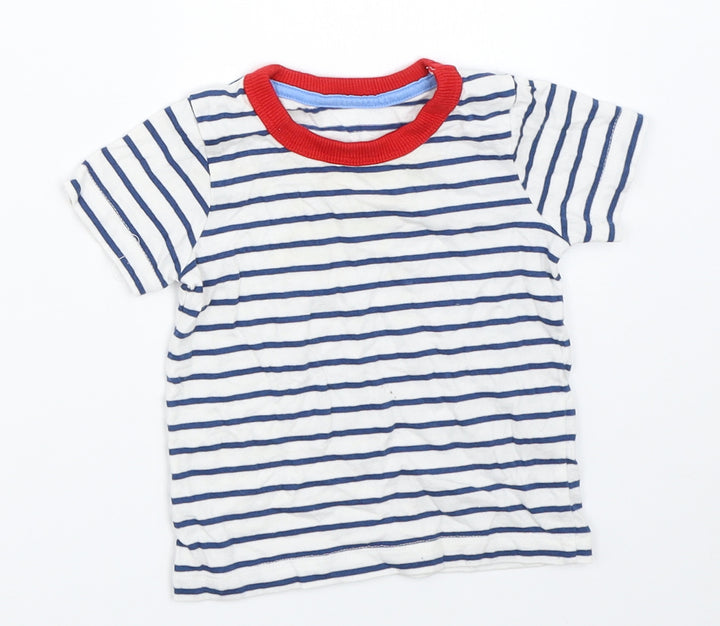 George Boys White Striped  Basic T-Shirt Size 3-6 Months