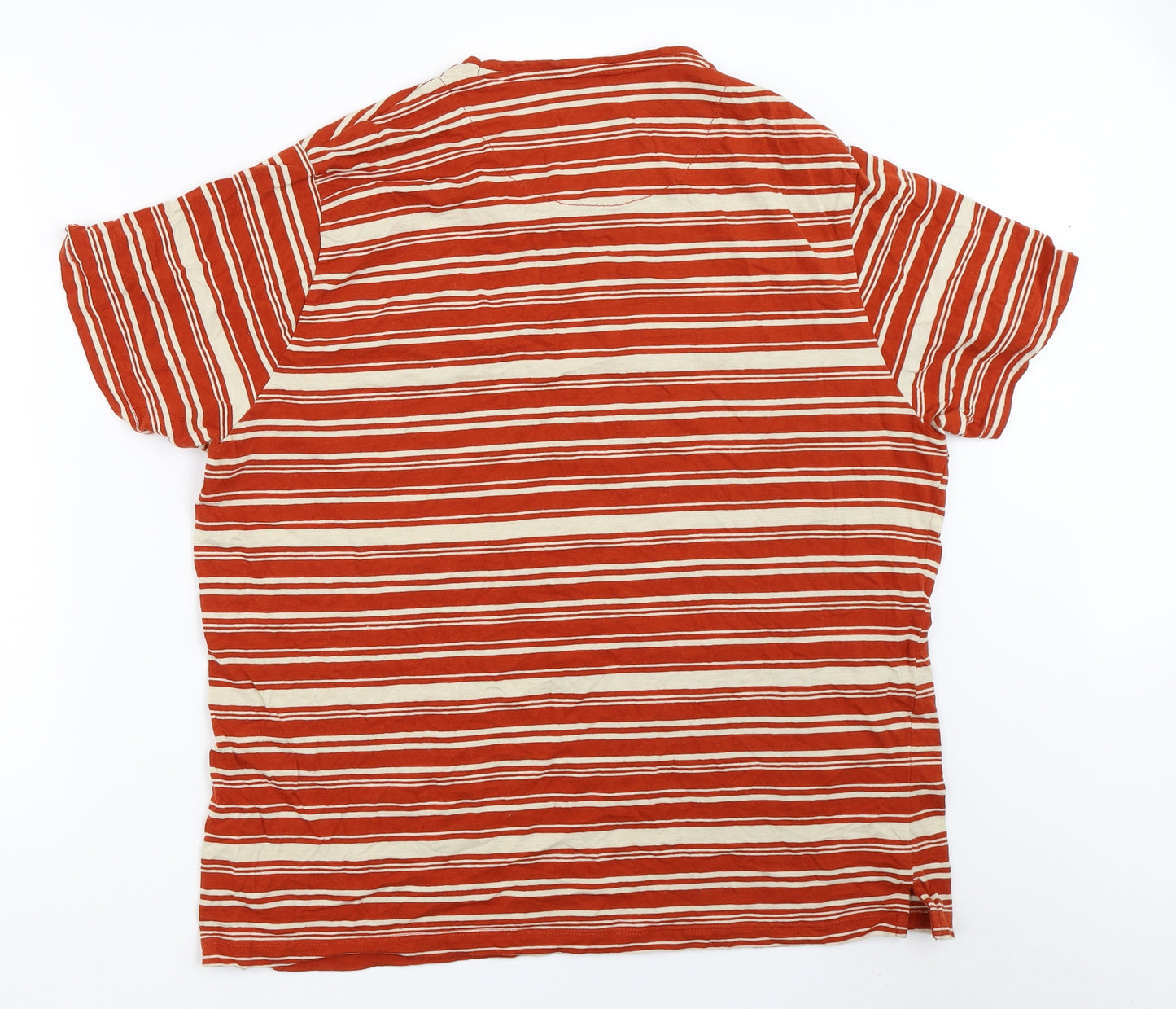 Easy Mens Orange Striped   T-Shirt Size 2XL