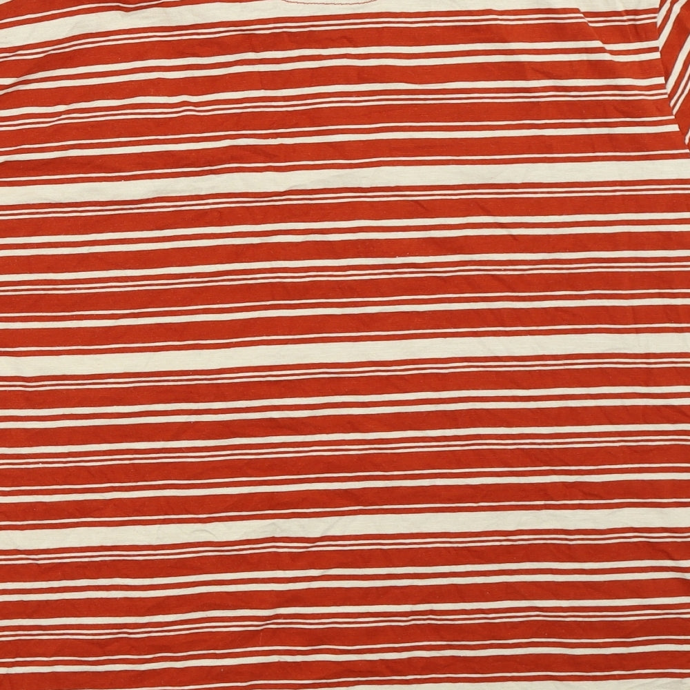 Easy Mens Orange Striped   T-Shirt Size 2XL