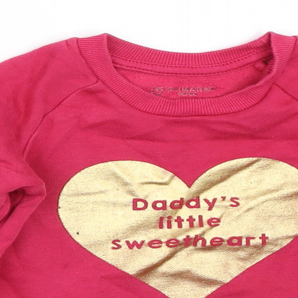 Primark Girls Pink   Pullover Jumper Size 12-18 Months