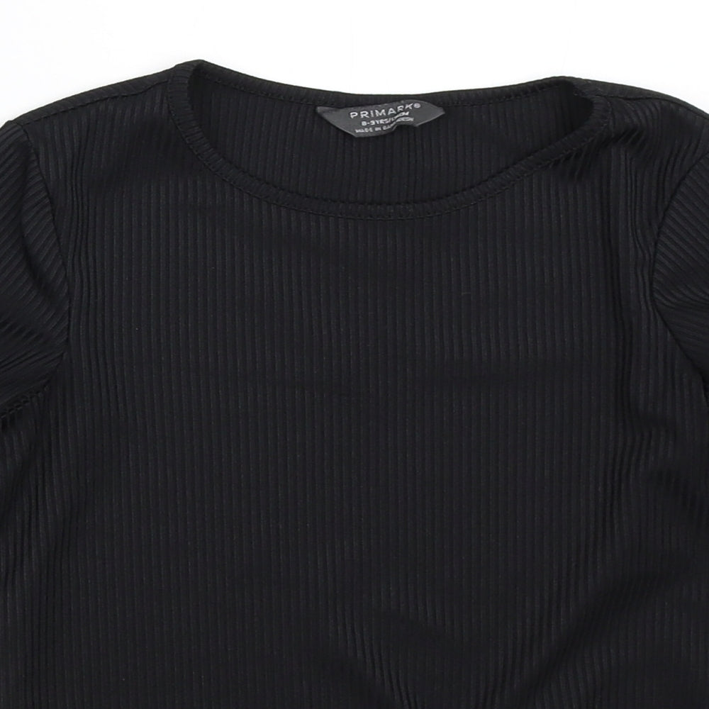 Primark Girls Black   Basic T-Shirt Size 8-9 Years