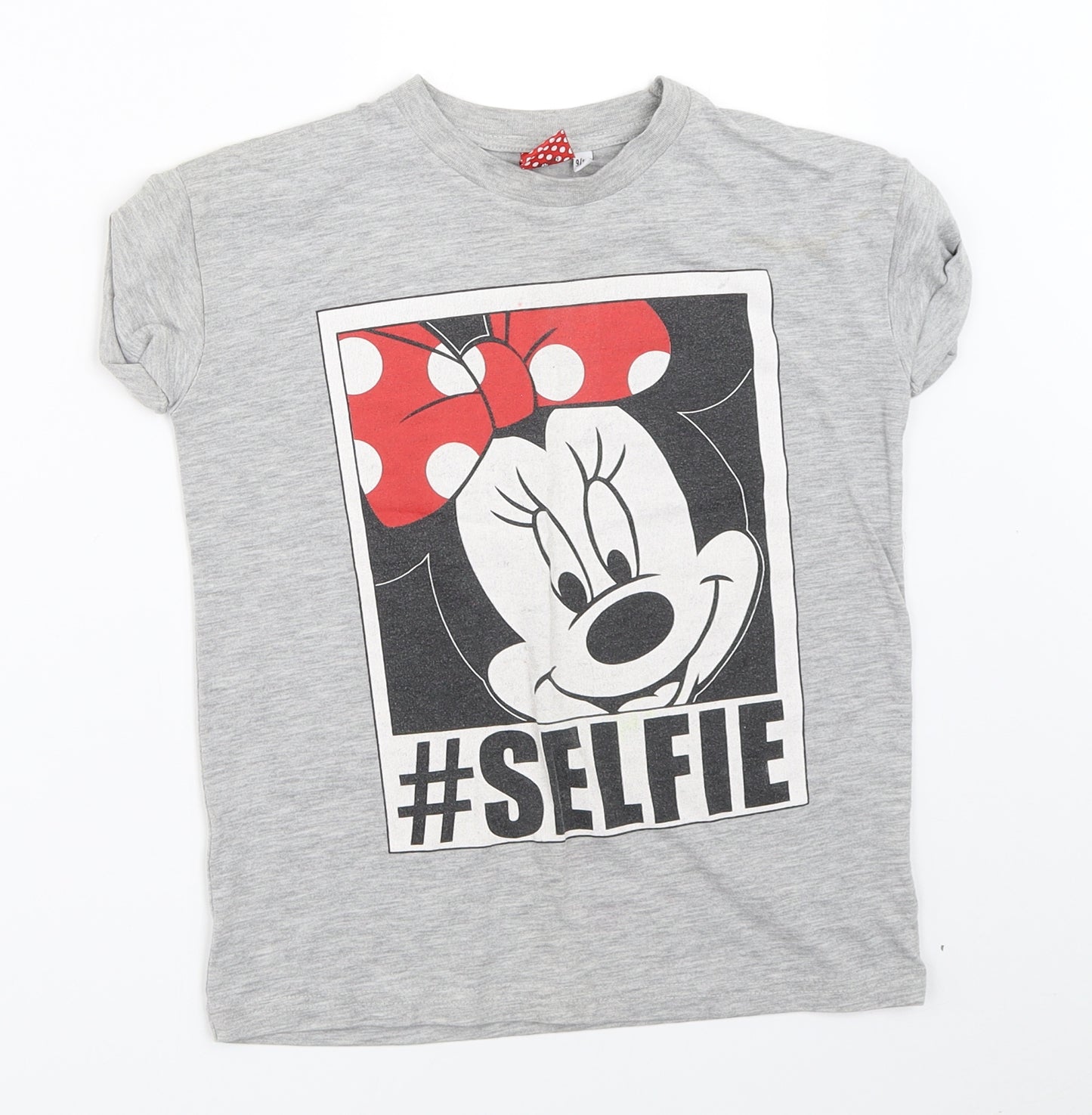 Disney Girls Grey   Basic T-Shirt Size 9-10 Years  - minnie mouse