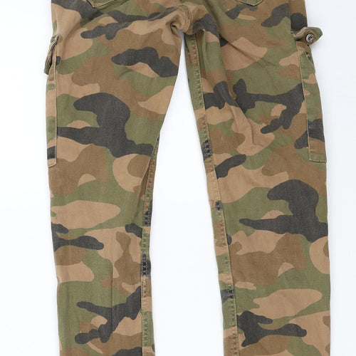 H&M Womens Green Camouflage  Cargo Trousers Size 36 L29 in
