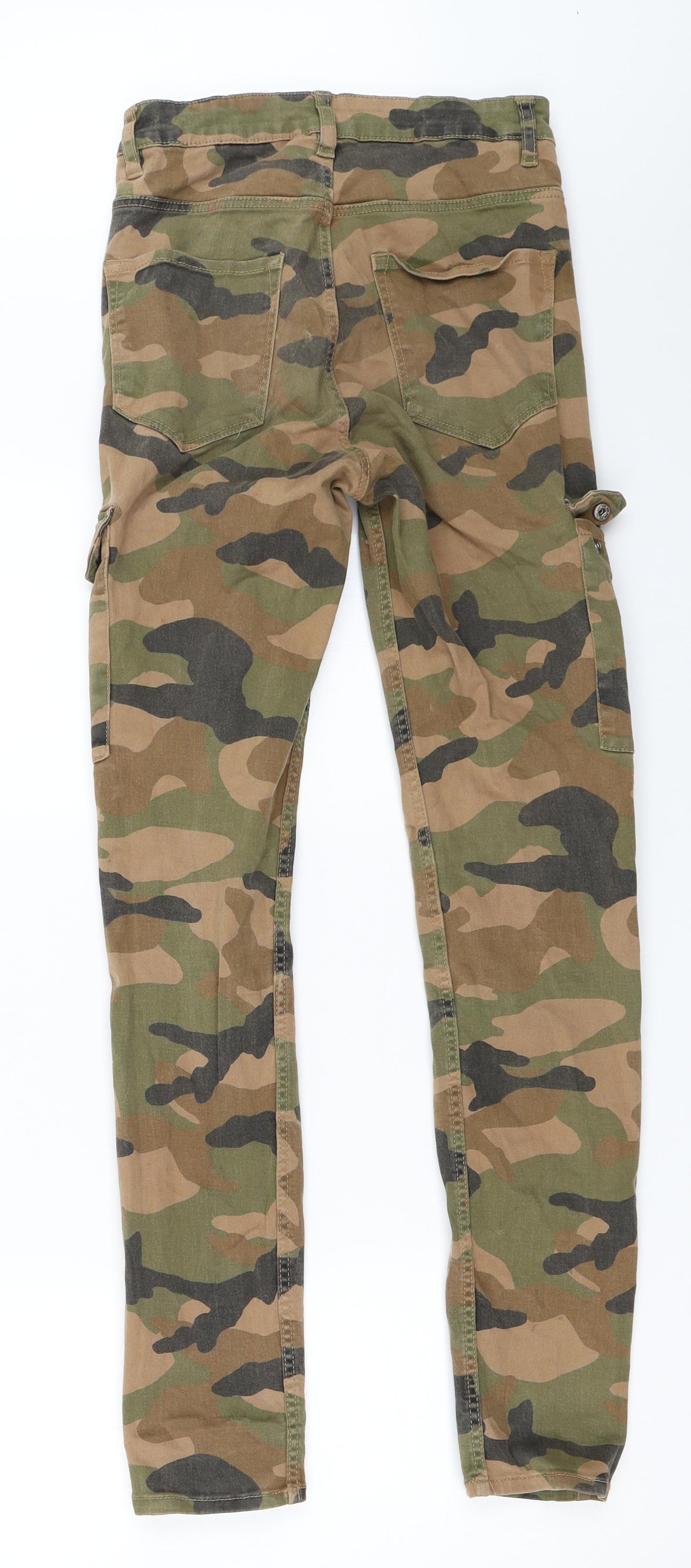 H&M Womens Green Camouflage  Cargo Trousers Size 36 L29 in