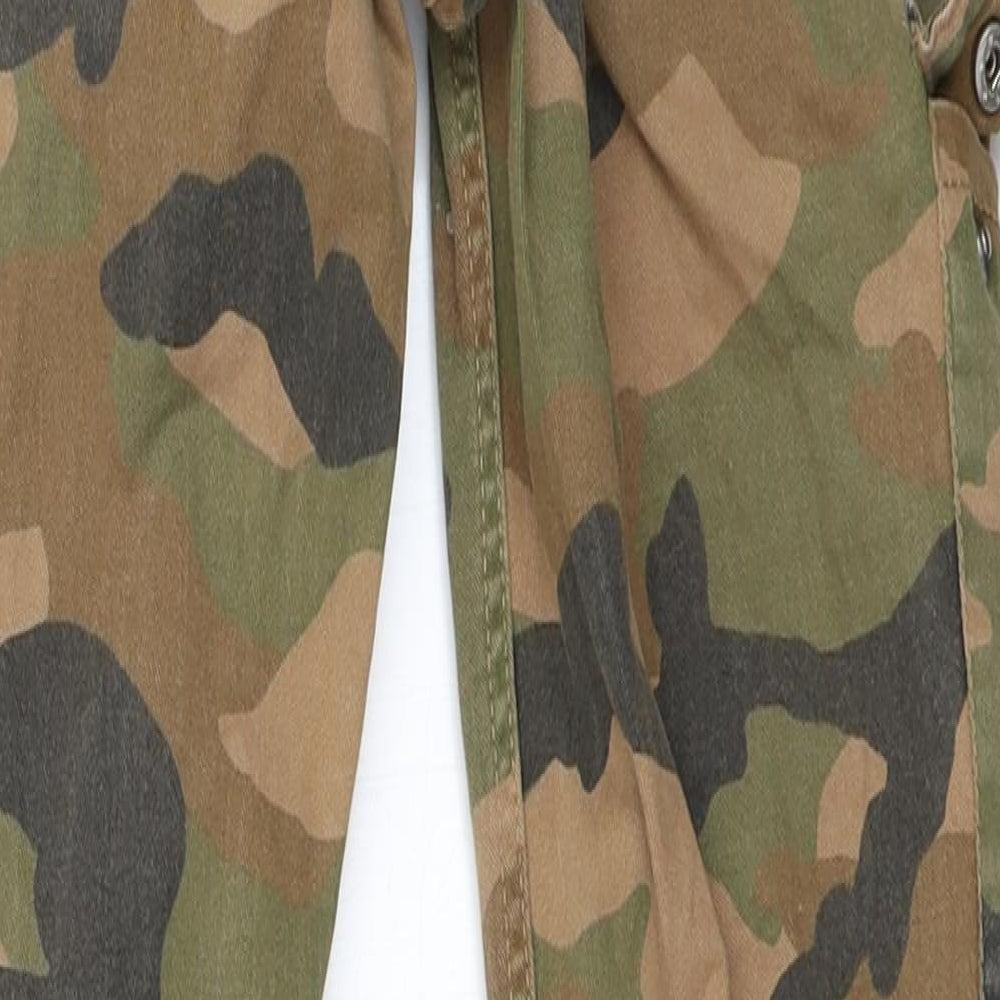 H&M Womens Green Camouflage  Cargo Trousers Size 36 L29 in