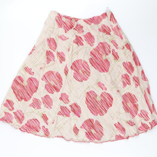 White Edition Womens Pink Floral  Flare Skirt Size 12