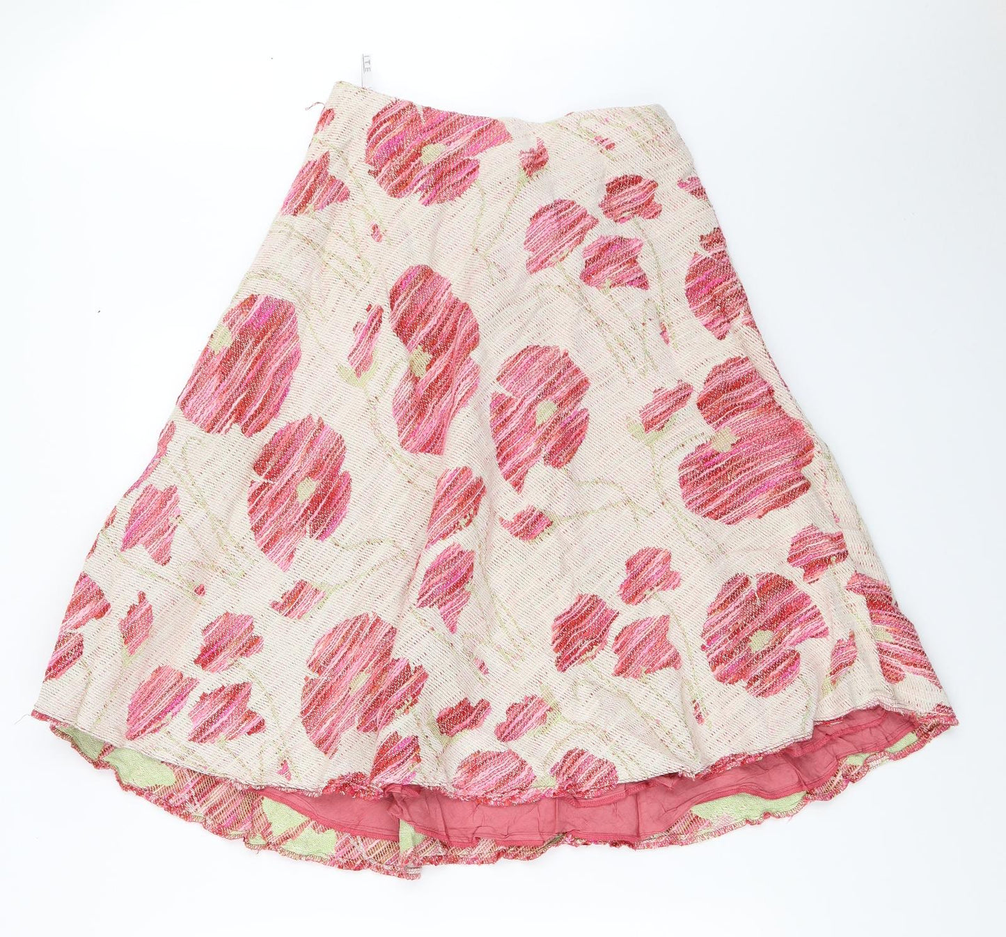 White Edition Womens Pink Floral  Flare Skirt Size 12