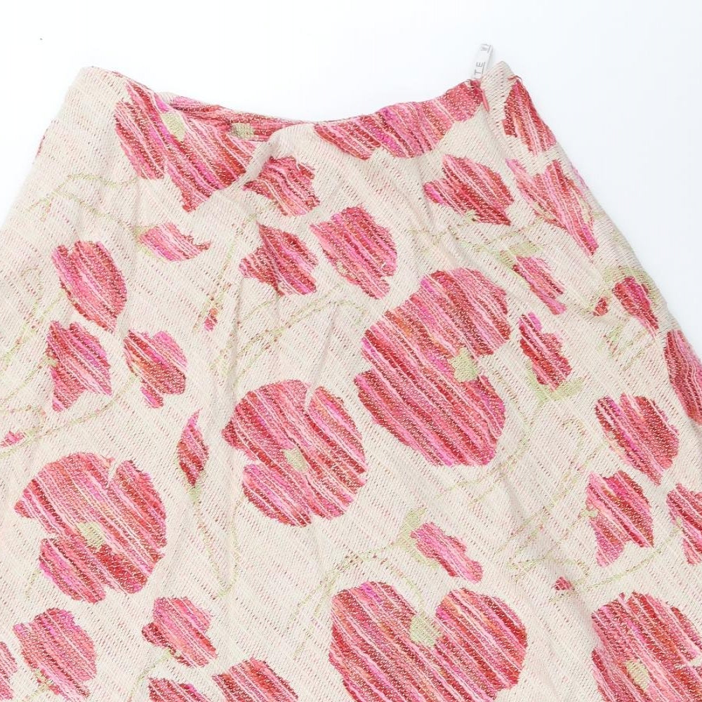White Edition Womens Pink Floral  Flare Skirt Size 12