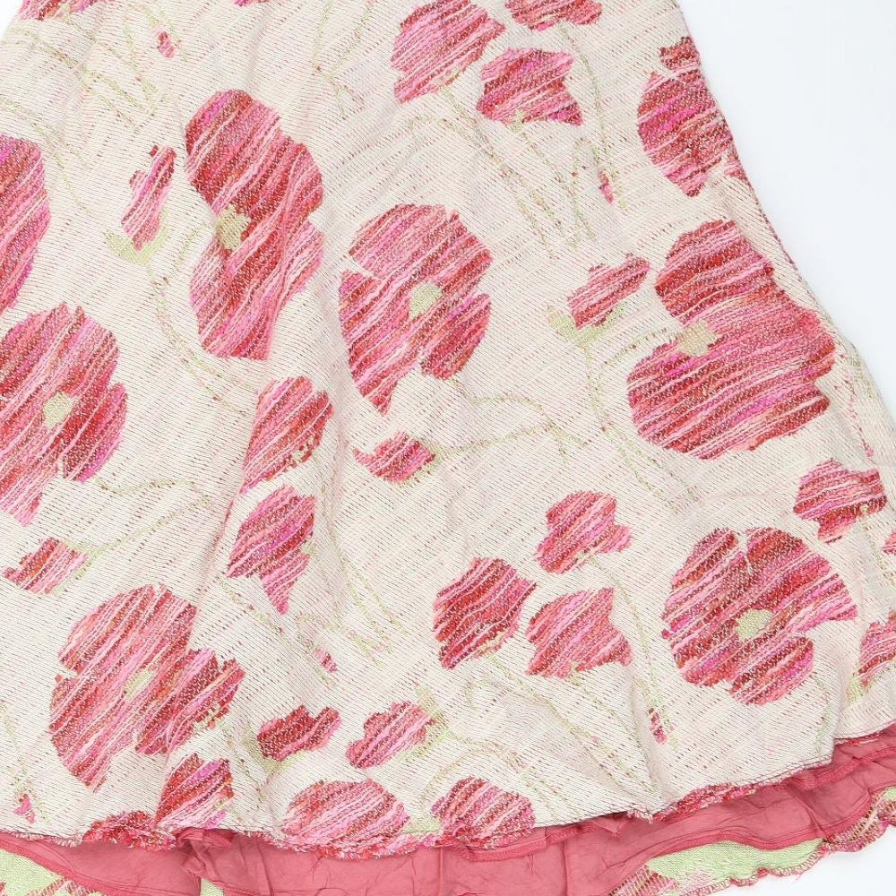 White Edition Womens Pink Floral  Flare Skirt Size 12