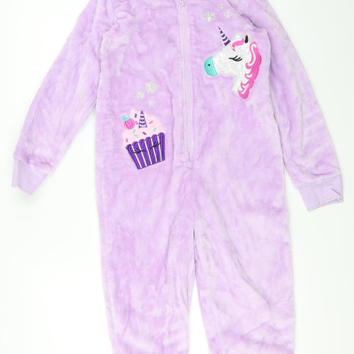 Blue Zoo Girls Purple Solid  Top One Piece Size 9-10 Years  - Unicorn Onesie