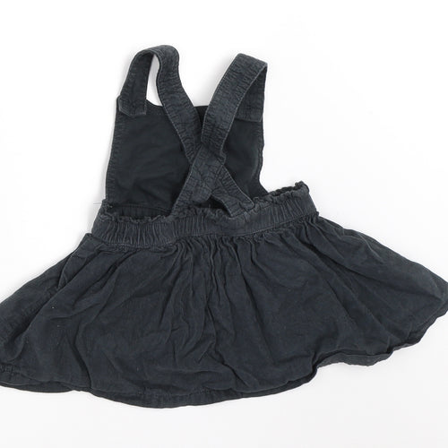 F&F Girls Grey  Corduroy Pinafore/Dungaree Dress  Size 12-18 Months