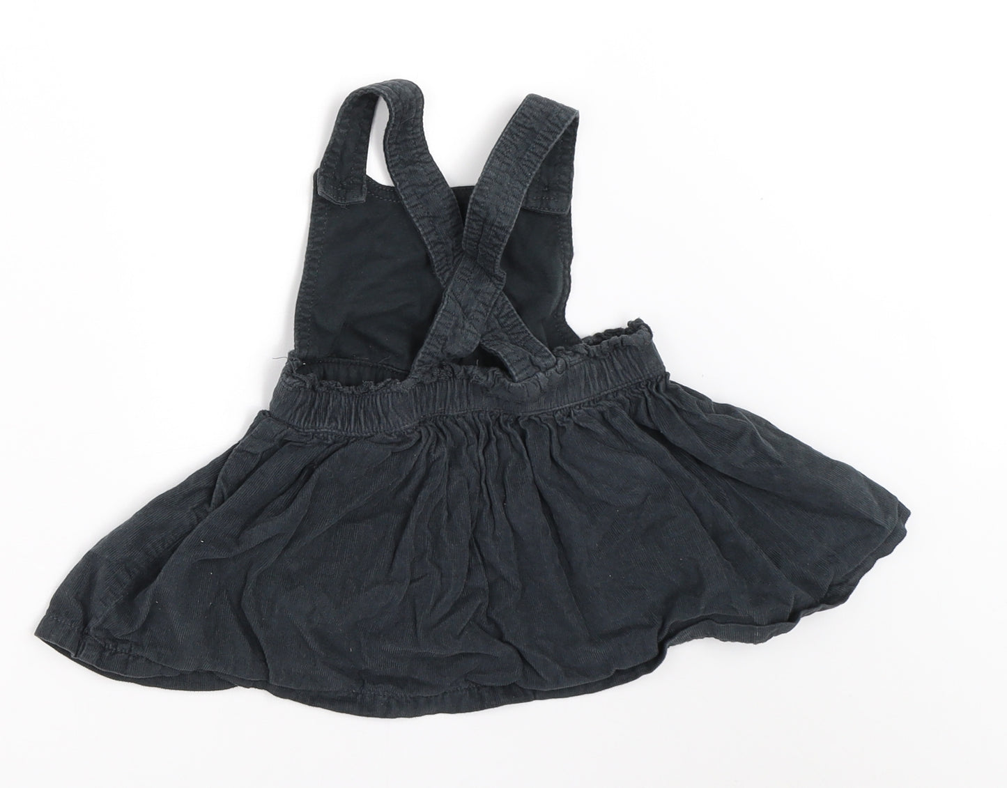 F&F Girls Grey  Corduroy Pinafore/Dungaree Dress  Size 12-18 Months
